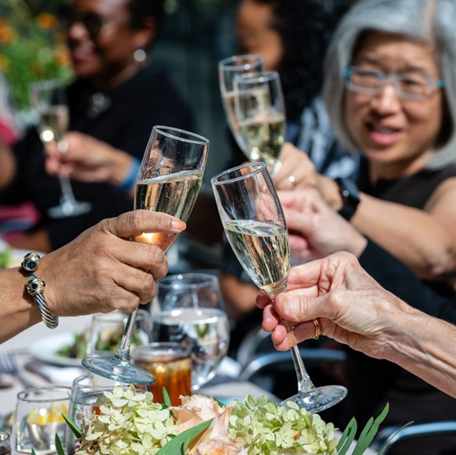 Cheers with wine glasses